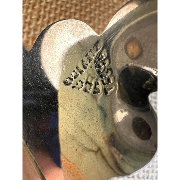 Mexico Signed Sterling Silver Grape Leaf Pin Brooch Pendant - Picture 9 of 12